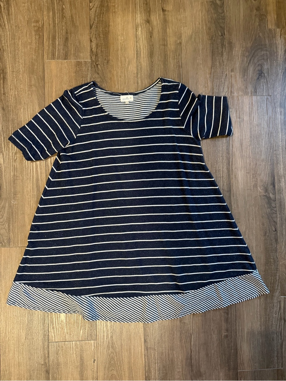 Puella Navy and White Striped Swing Dress